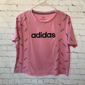 Adidas Pink Slightly Cropped Tee Shirt